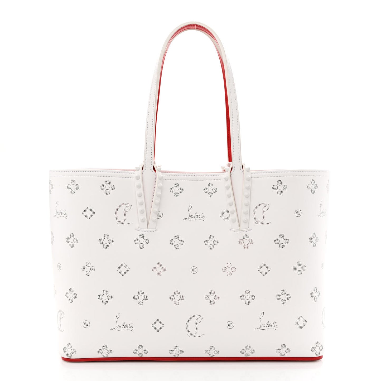 Calfskin Loubinthesky Mini East West Cabata Tote White