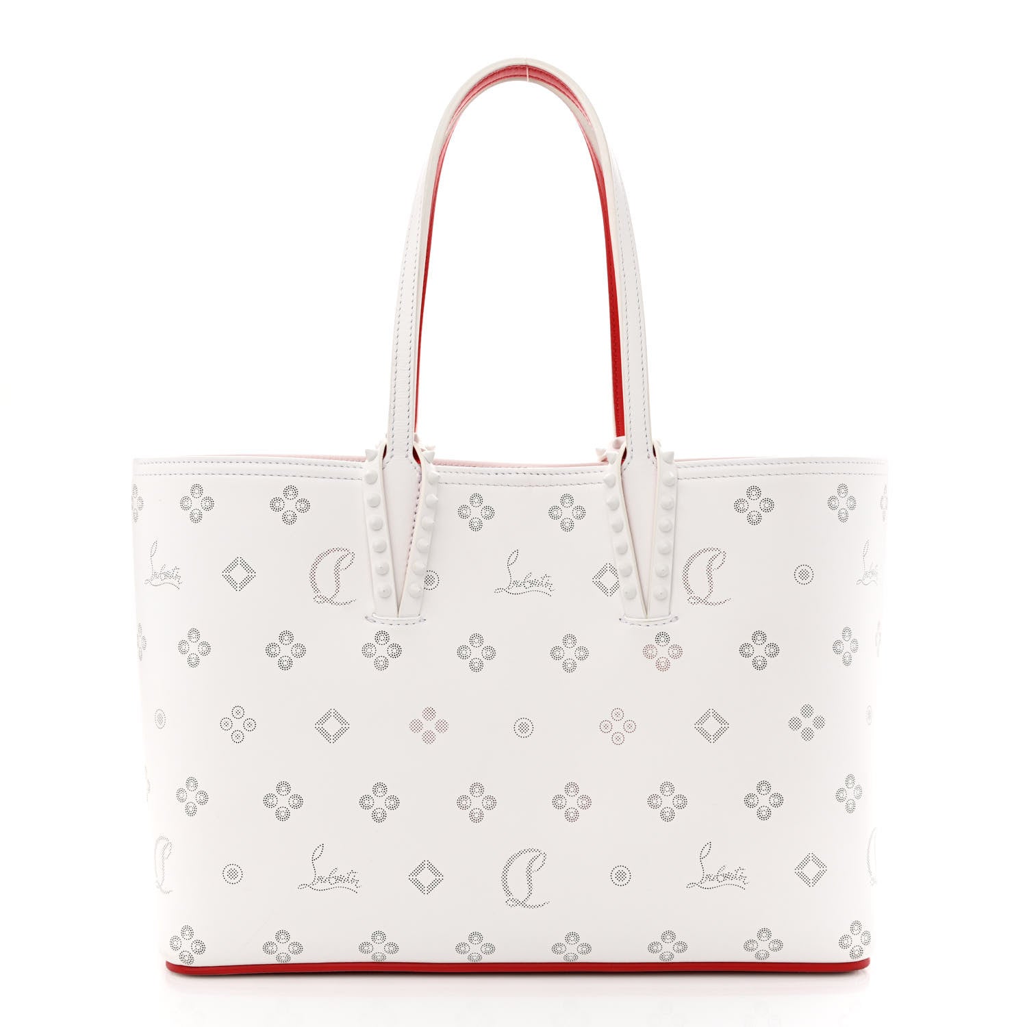 Christian Louboutin Calfskin Loubinthesky Mini East West Cabata Tote White 3 of 12
