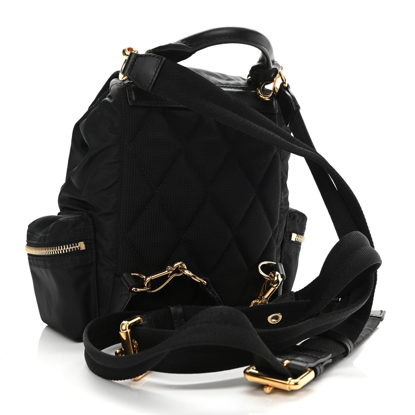 Nylon Small Crossbody Rucksack Backpack Black