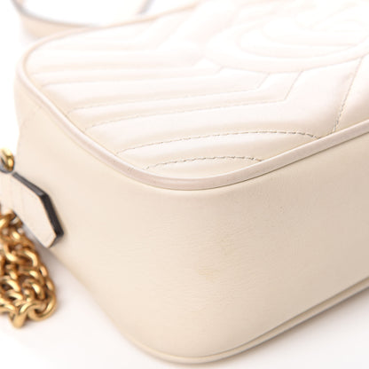 Gucci Calfskin Matelasse Small GG Marmont Chain Shoulder Bag White 10 of 15