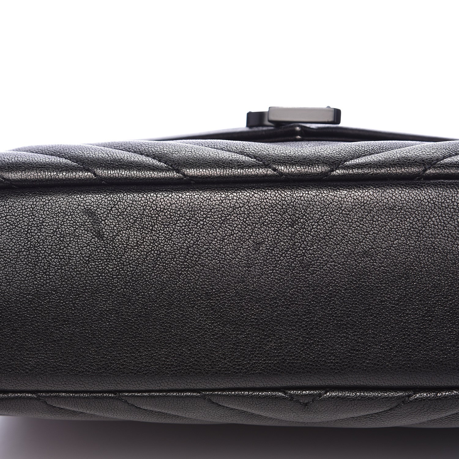 Saint Laurent Sheepskin Matelasse Chevron Monogram Medium College Bag Black 14 of 16