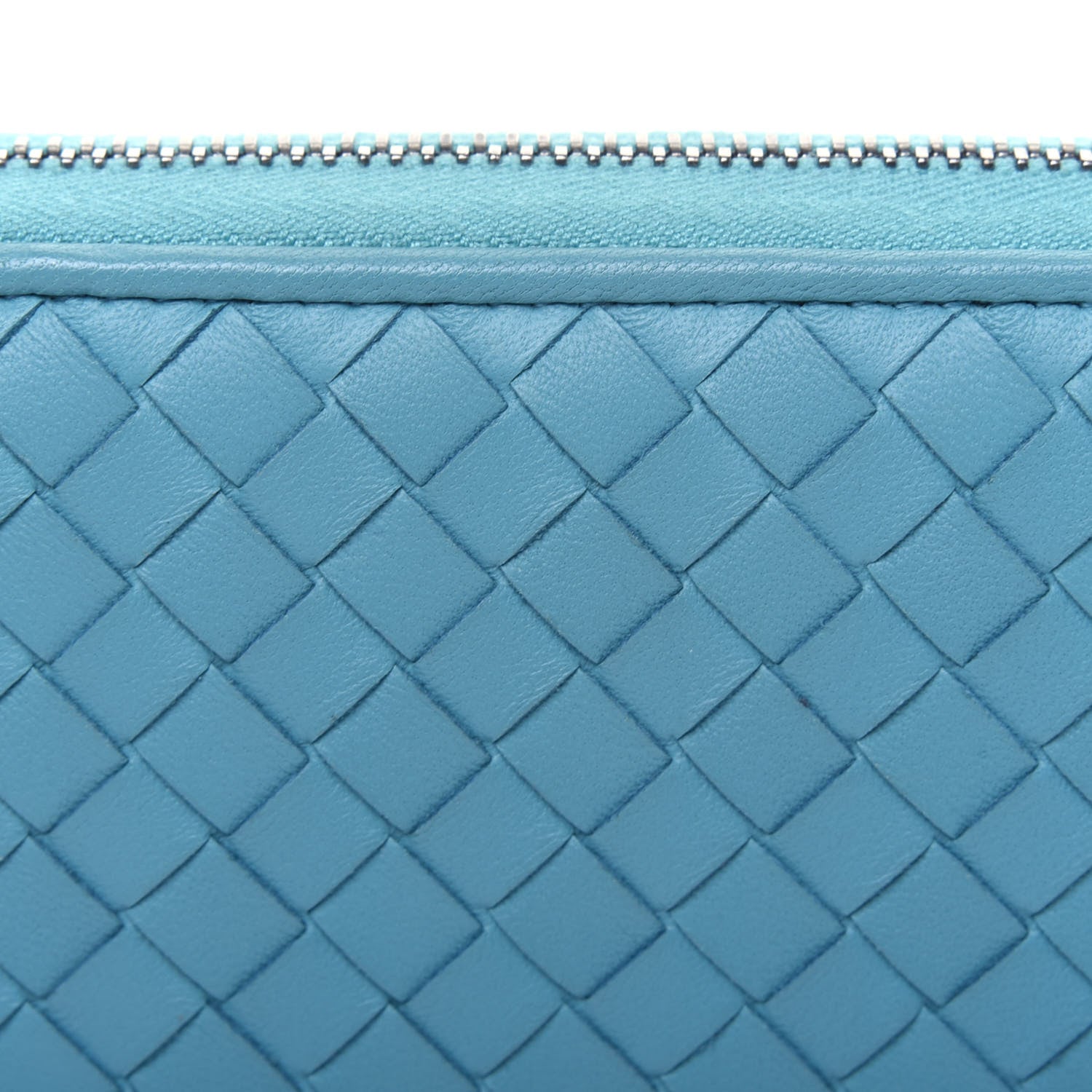 Bottega Veneta Nappa Intrecciato Zip Around Wallet Turquoise 12 of 14