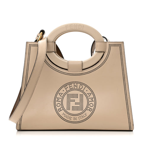 Vitello Liberty Plexiglass Stamp Patch Perforated Small Runaway Shopper Tote Nuvola