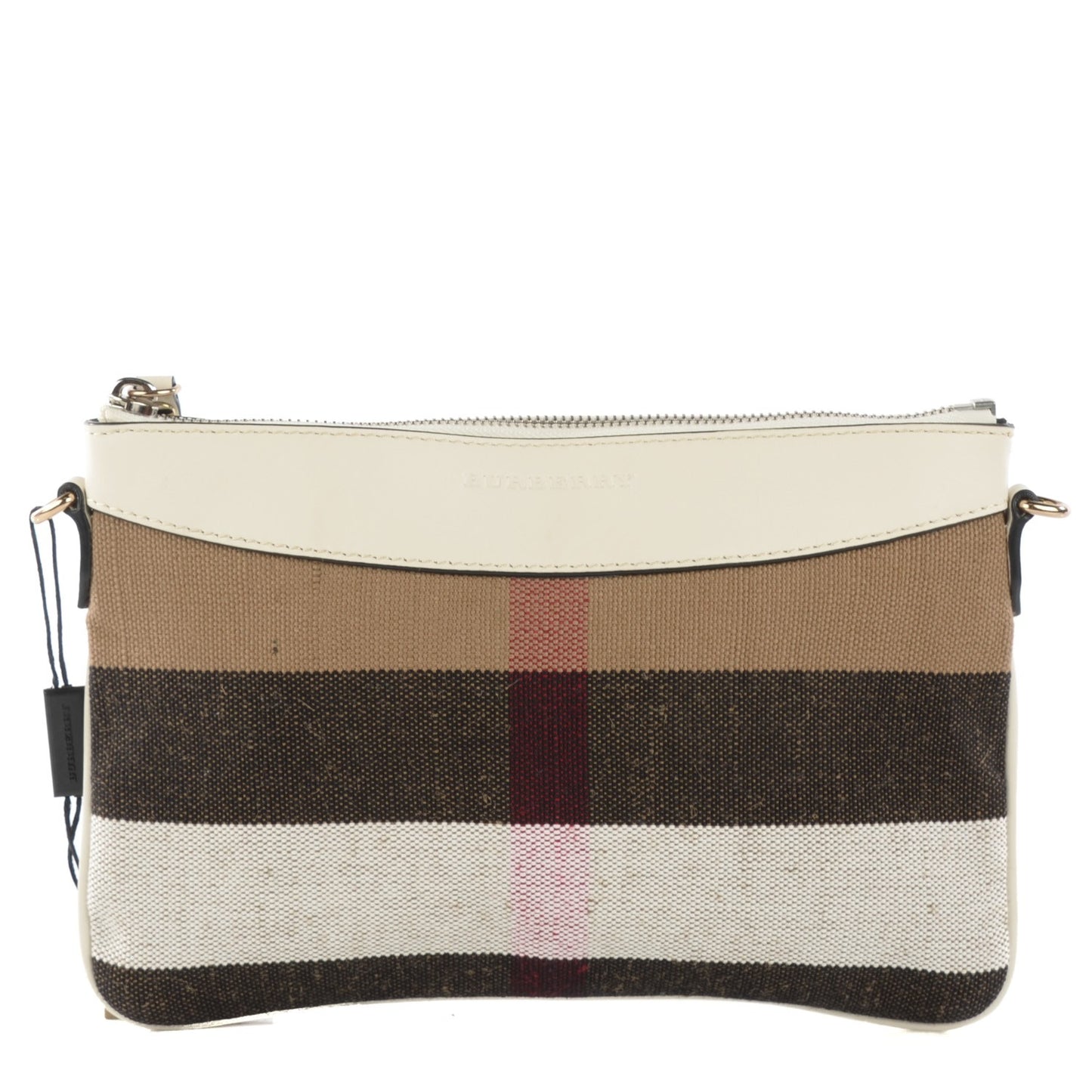 Mega Check Peyton Crossbody Clutch Bag White