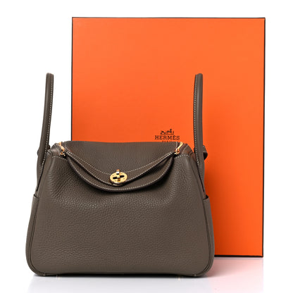 Hermes Taurillon Clemence Lindy 26 Etoupe 10 of 10