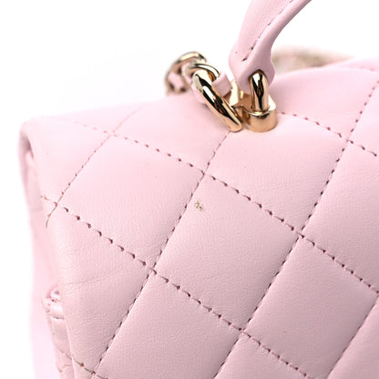 Chanel Lambskin Quilted Mini Top Handle Rectangular Flap Light Pink 12 of 12