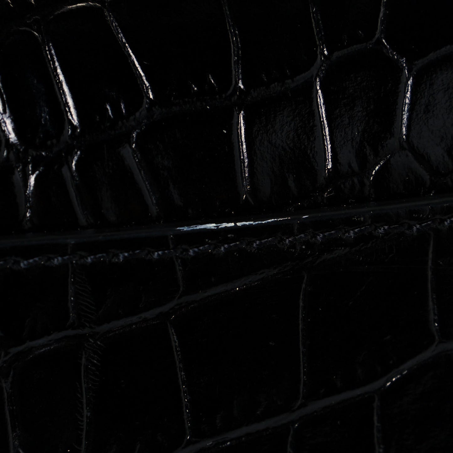 Calfskin Crocodile Embossed Mini Antigona Black