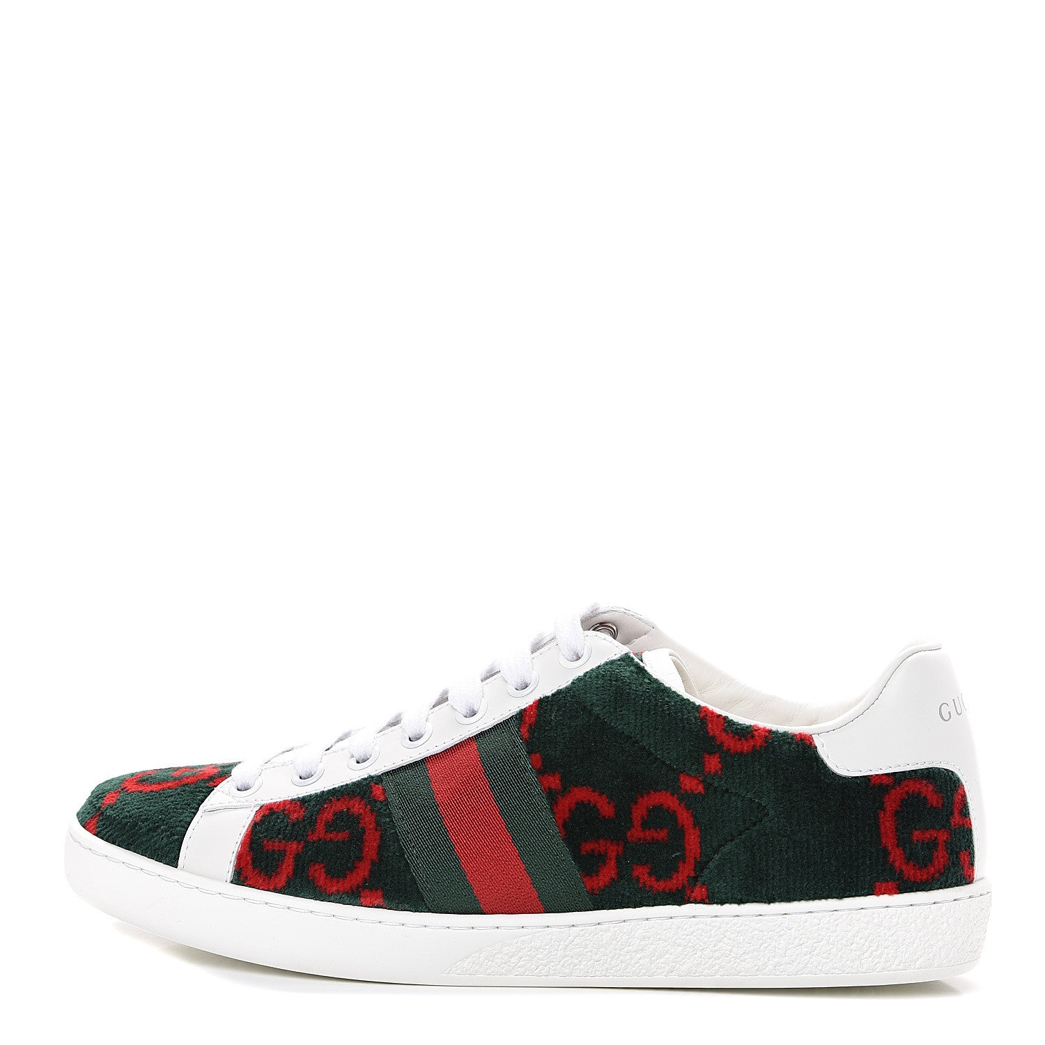 Gucci Terry Cloth GG Monogram Web Womens Ace Sneakers 36 Green Red 1 of 10