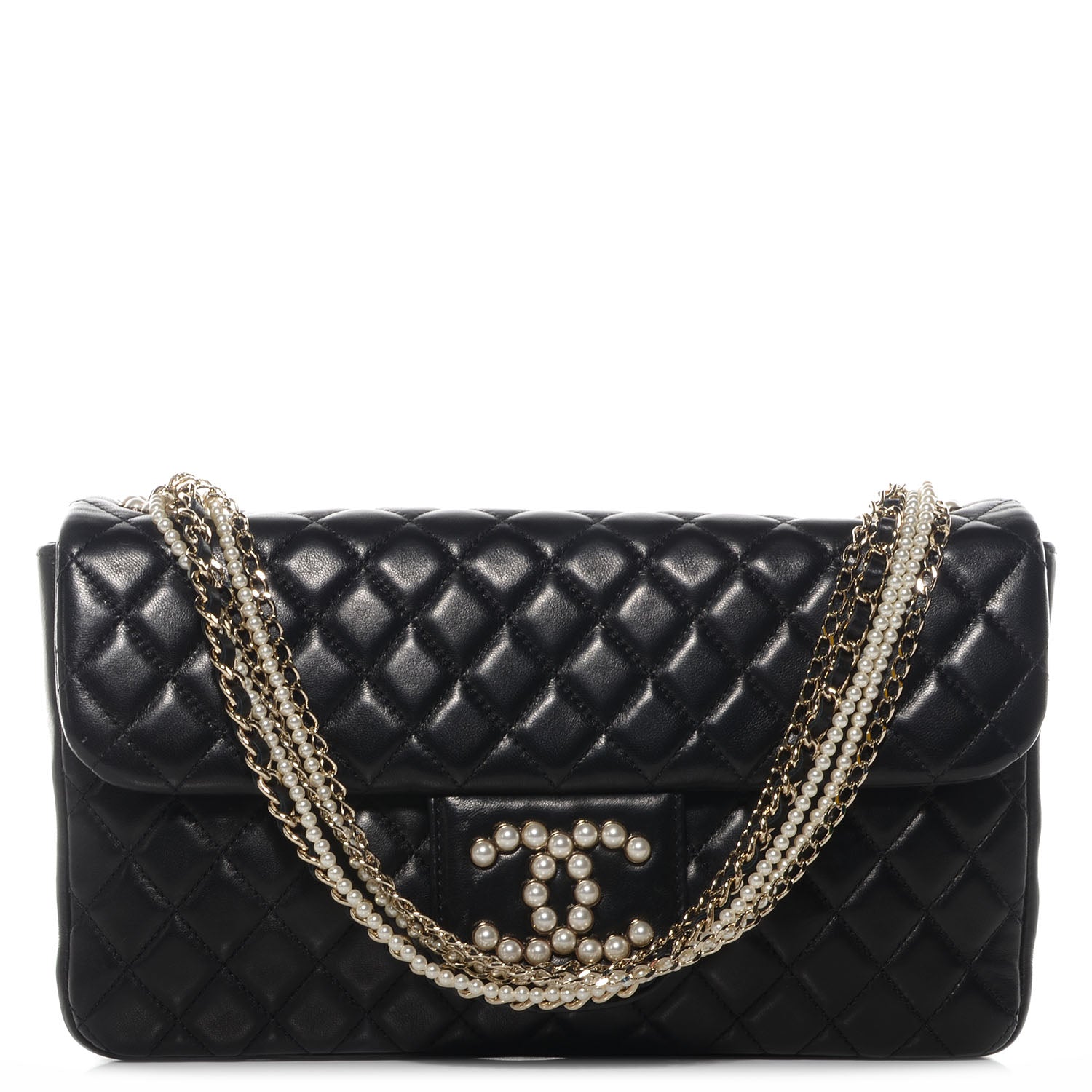 Chanel Lambskin Medium Westminster Pearl Flap Black 1 of 8