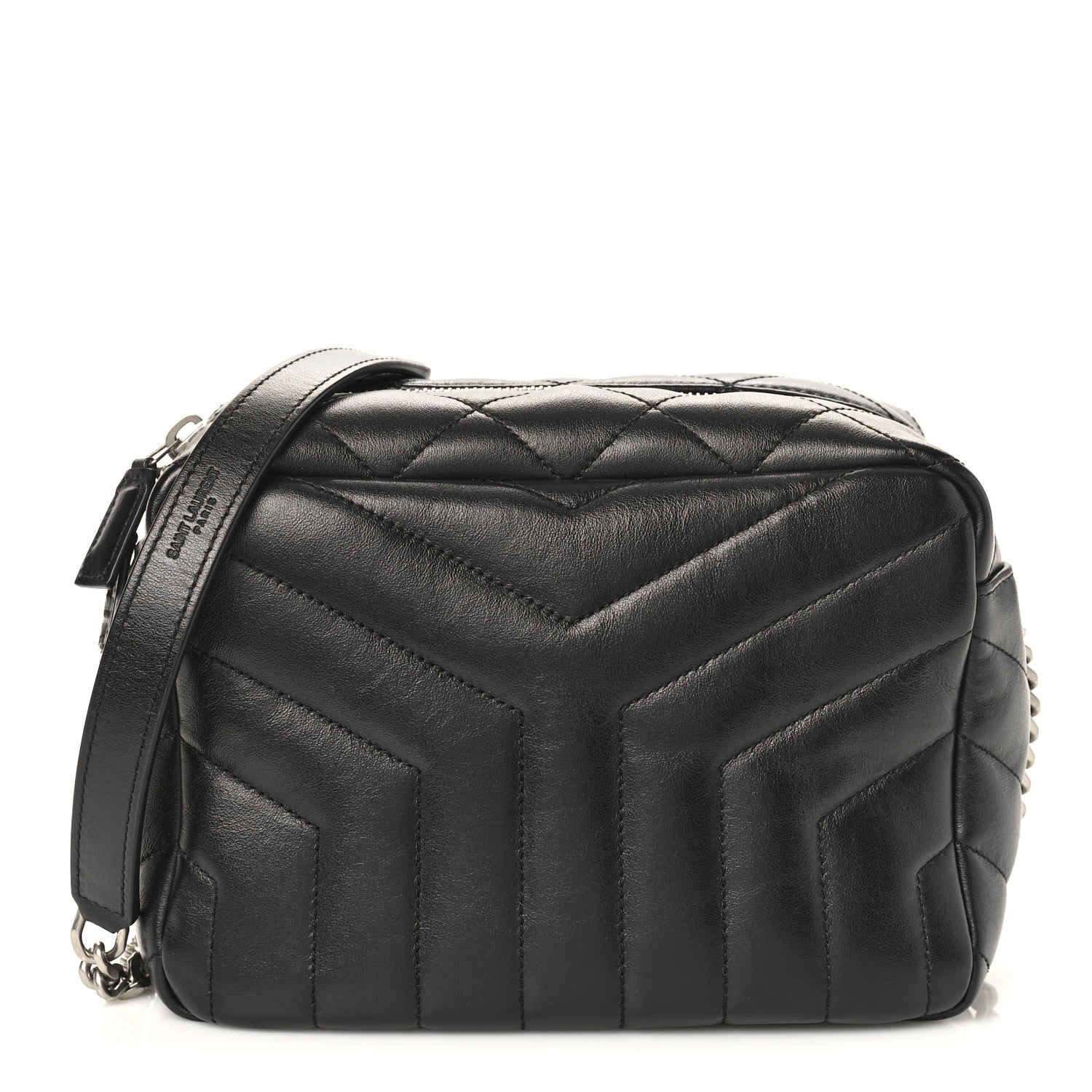 Saint Laurent Calfskin Y Quilted Monogram Small Loulou Bowling Bag Black 1 of 9