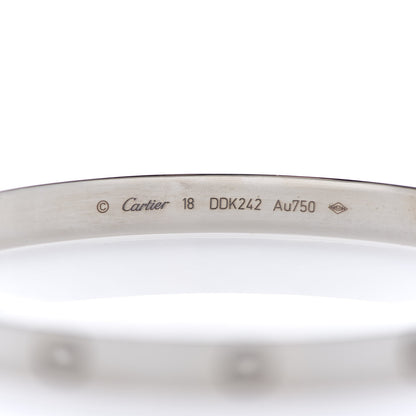 Cartier 18K White Gold LOVE Bracelet 18 4 of 7