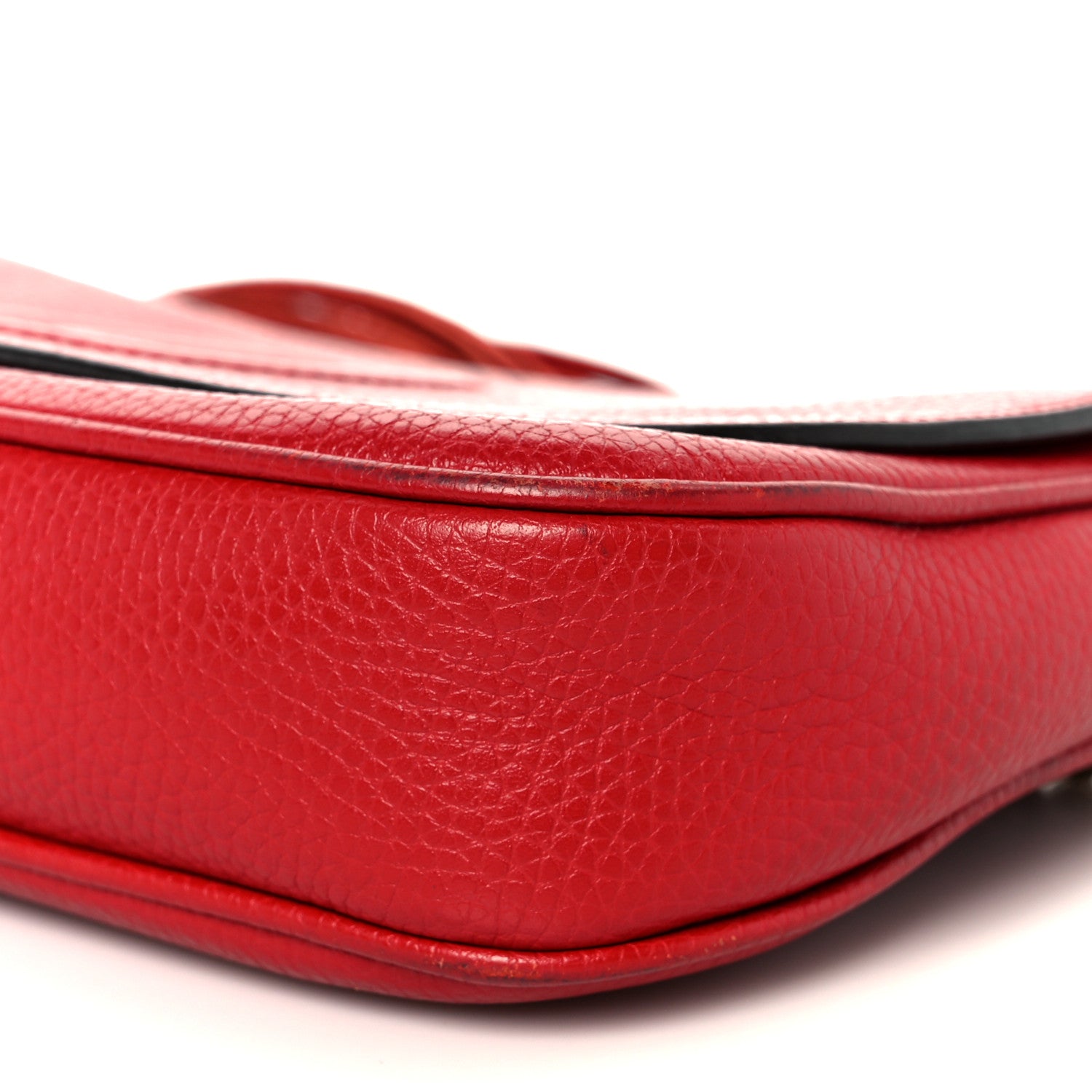 Gucci Pebbled Calfskin Medium Soho Flap Crossbody Vibrant Red 11 of 11