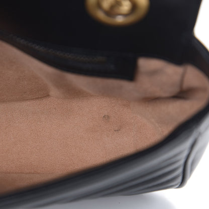 Gucci Calfskin Matelasse Small GG Marmont Shoulder Bag Black 8 of 9