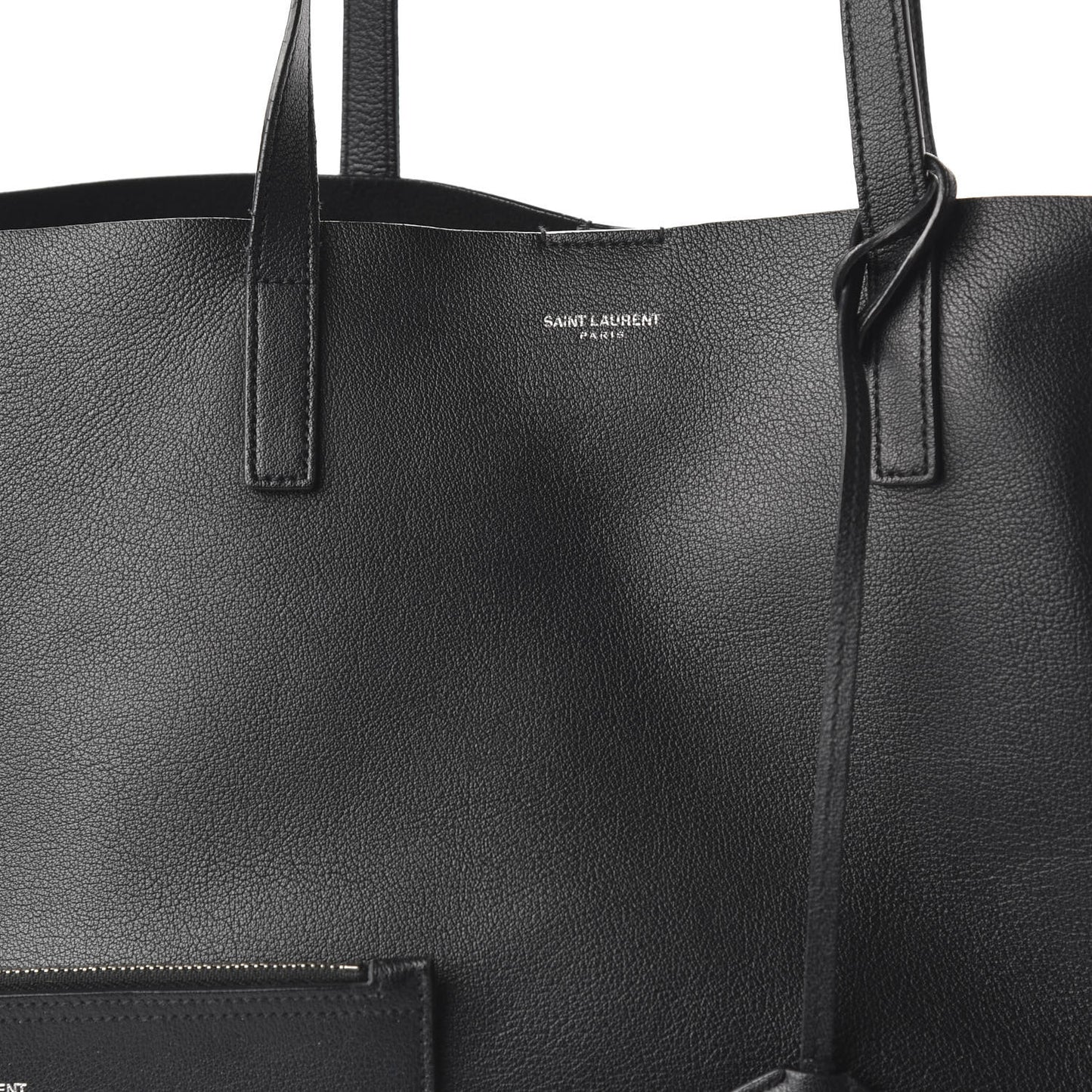 Calfskin Large Fringe Shopping Tote Black