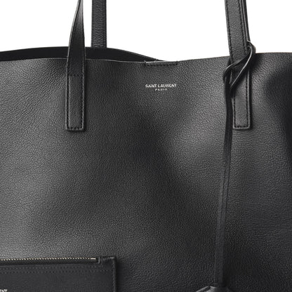 Saint Laurent Calfskin Large Fringe Shopping Tote Black 9 of 13