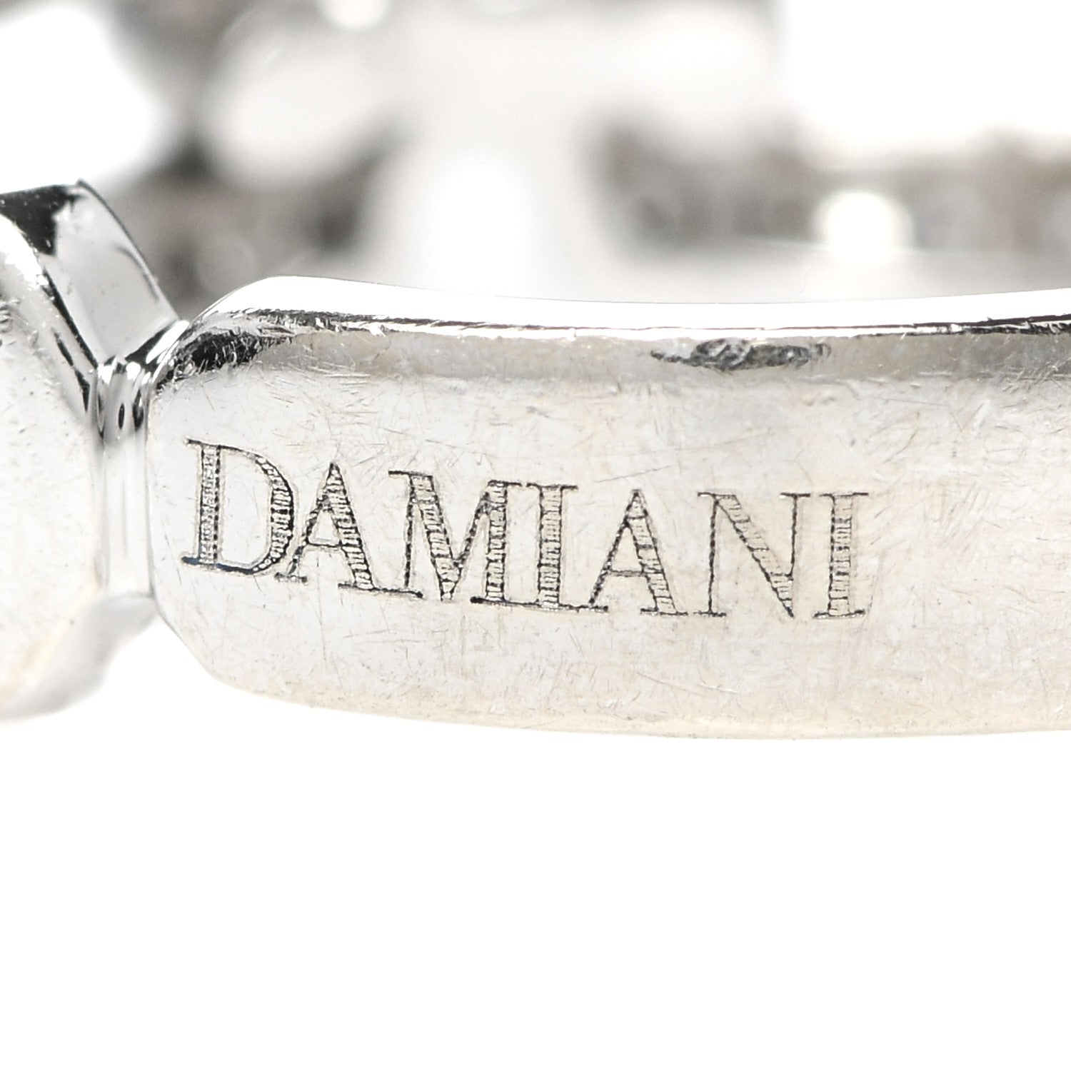 Damiani 18K White Gold Diamond Segnaletici Link Band Ring 54 7 5 of 5