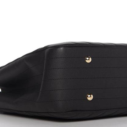 Chanel Caviar Chevron Quilted Large Shopping Tote Black 6 of 11