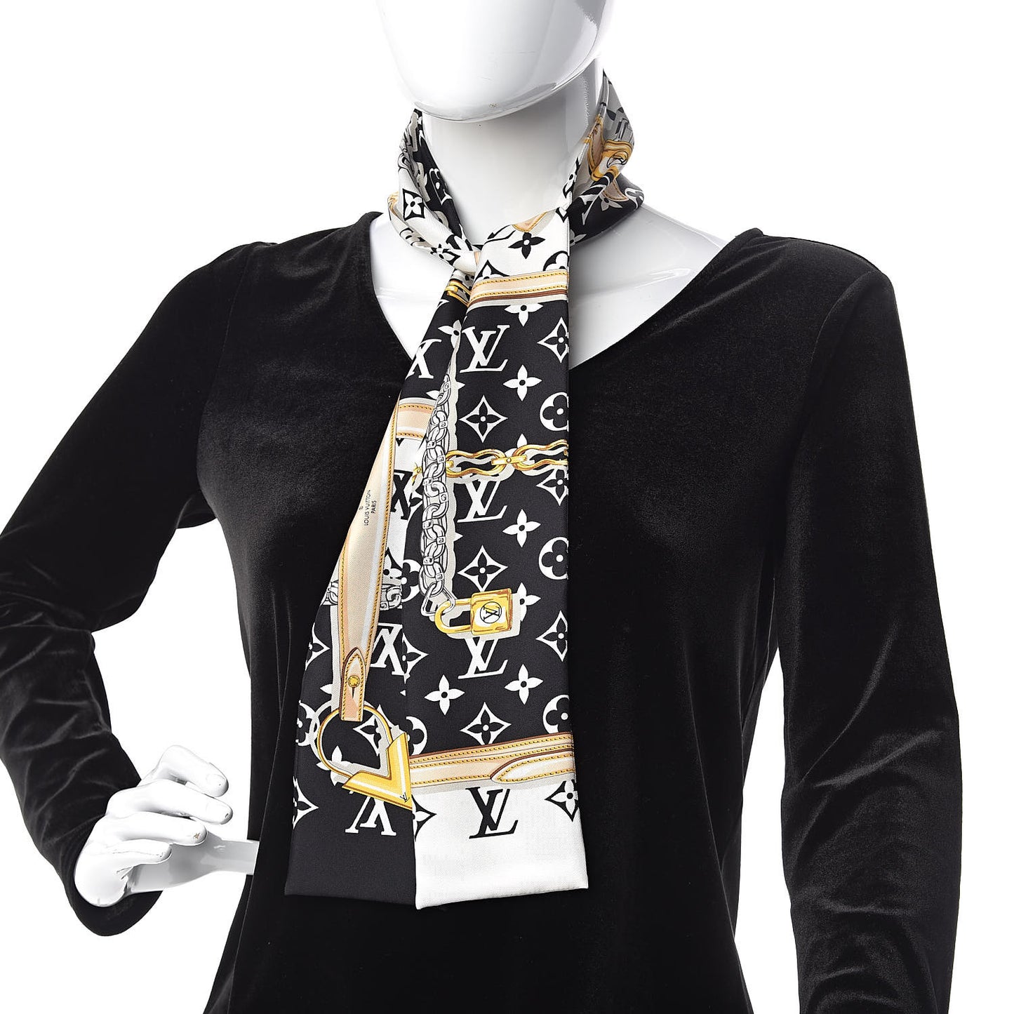 Silk Monogram Confidential Bandeau Black
