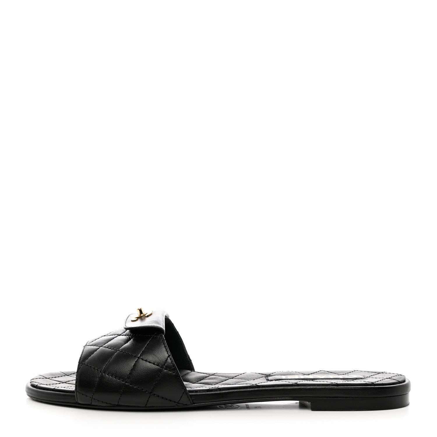 Chanel Lambskin Quilted CC Turnlock Sandals 41 Black 1 of 11