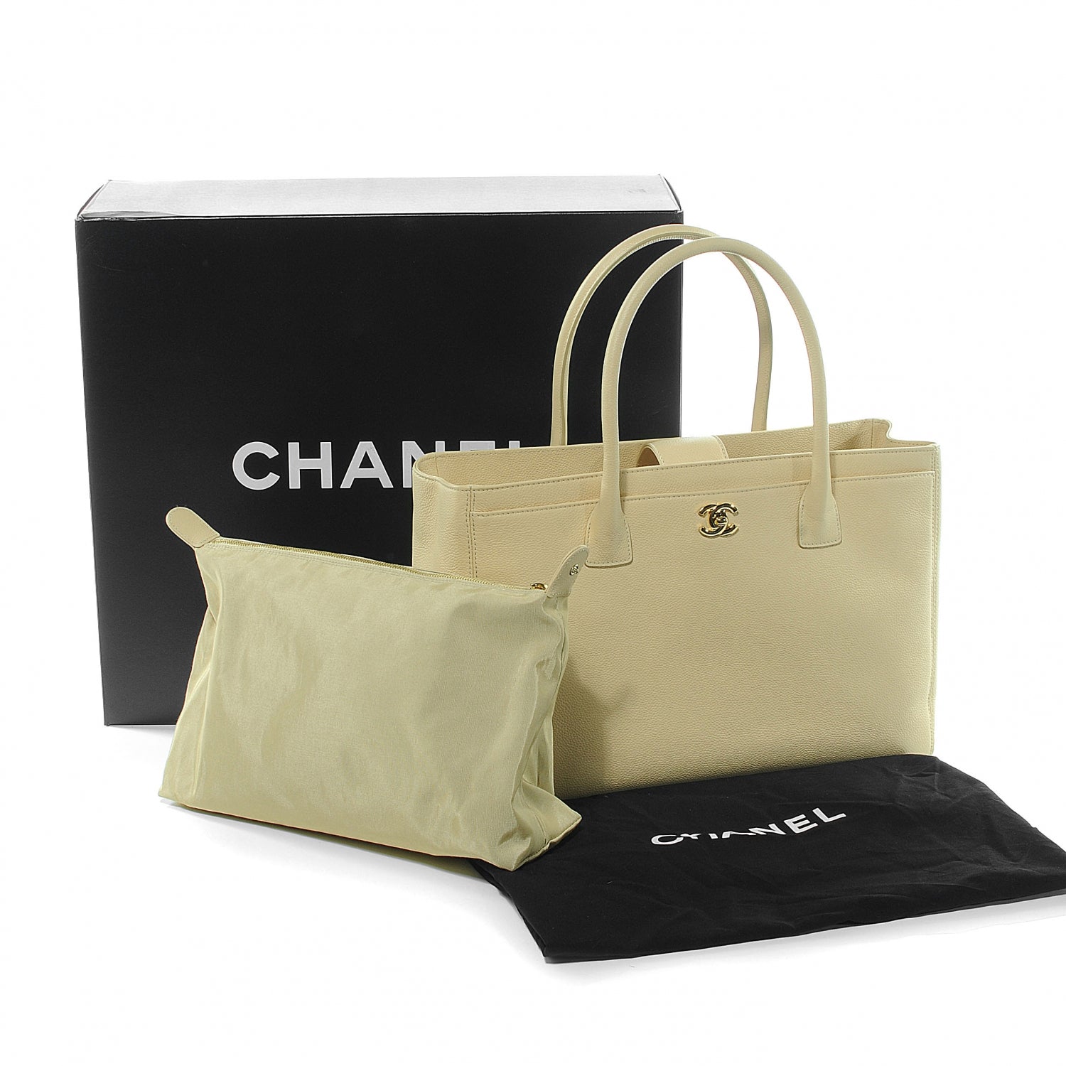 Chanel Calfskin Cerf Executive Shopper Tote Beige Clair 6 of 9