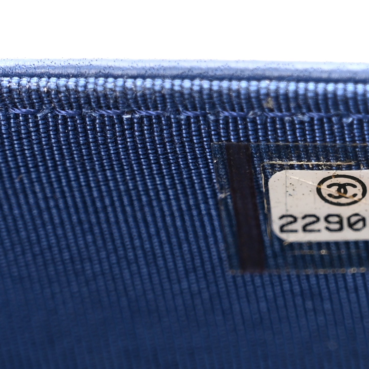Lambskin Quilted Elegant CC Wallet On Chain WOC Blue Black