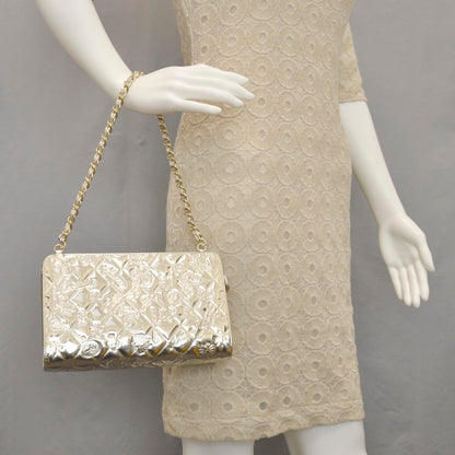 Chanel Patent Calfskin Lucky Symbols Pochette Metallic Gold 2 of 9