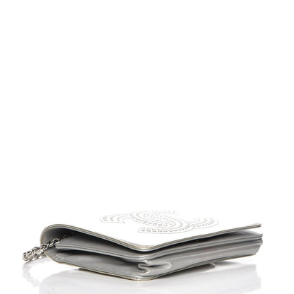Chanel Patent Strass Wallet On Chain WOC Silver 4 of 12