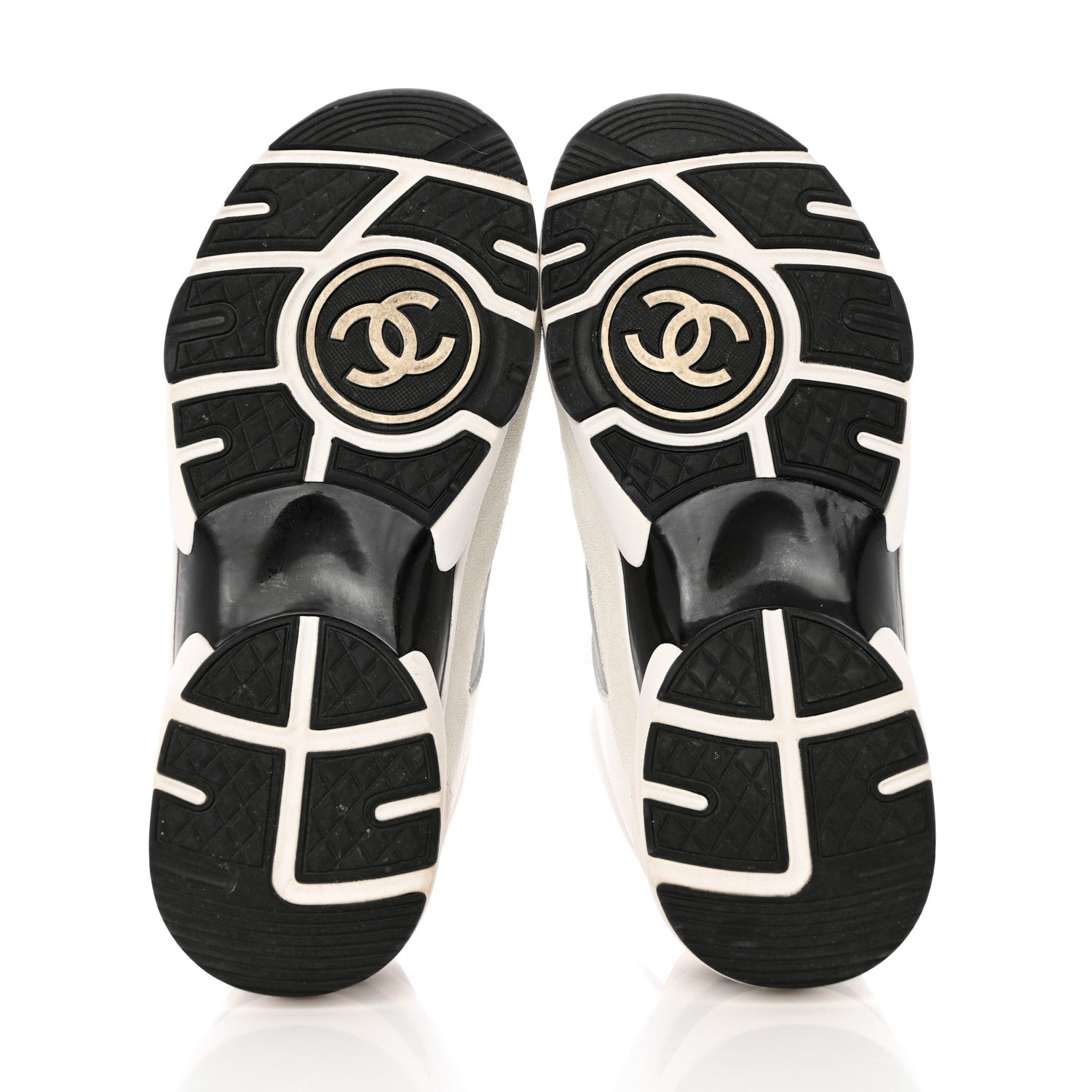 Chanel Calfskin Fabric Sneakers 37 White Silver Fluo Pink 5 of 14