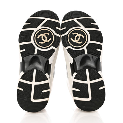 Chanel Calfskin Fabric Sneakers 37 White Silver Fluo Pink 5 of 14