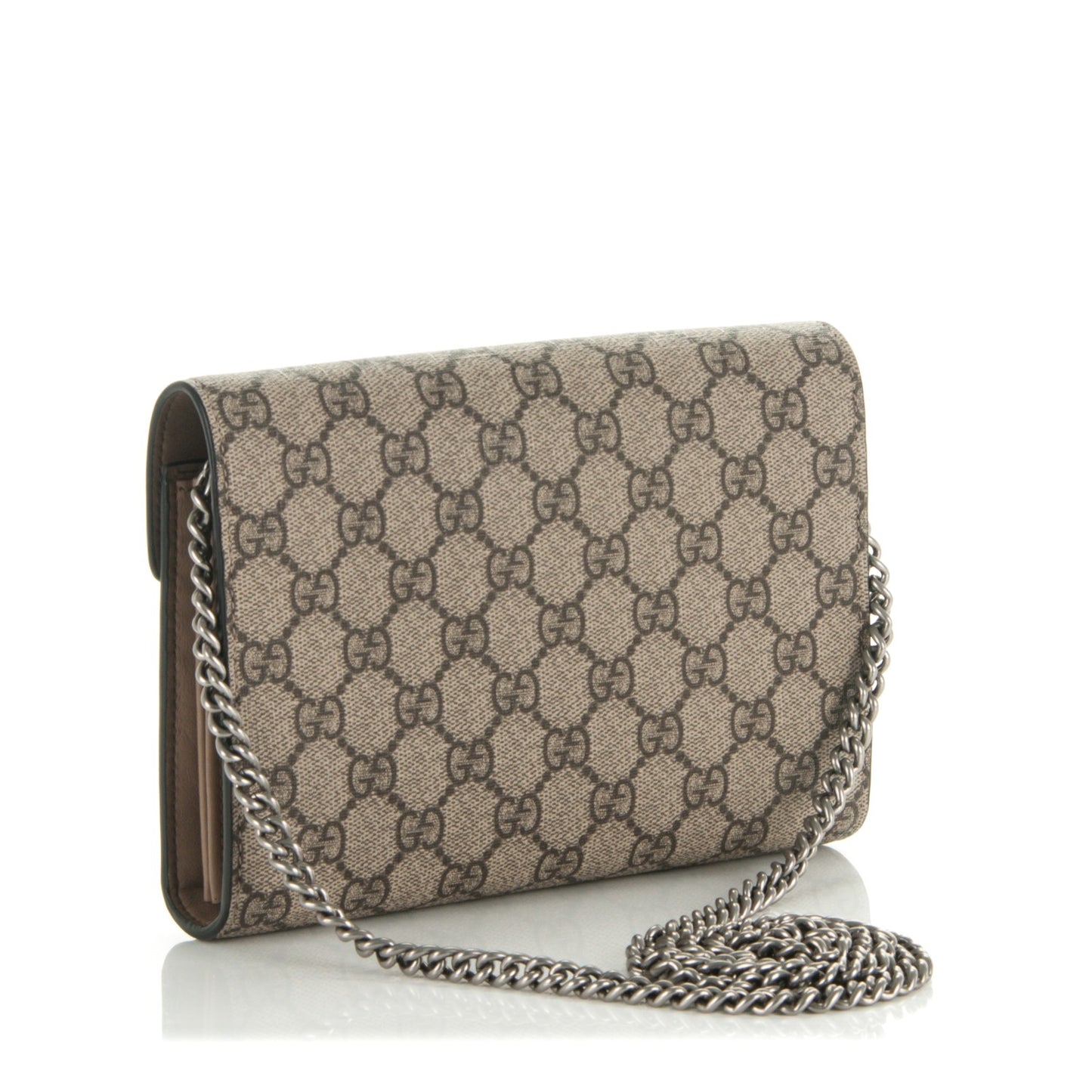 GG Supreme Monogram Mini Dionysus Chain Wallet Beige Taupe