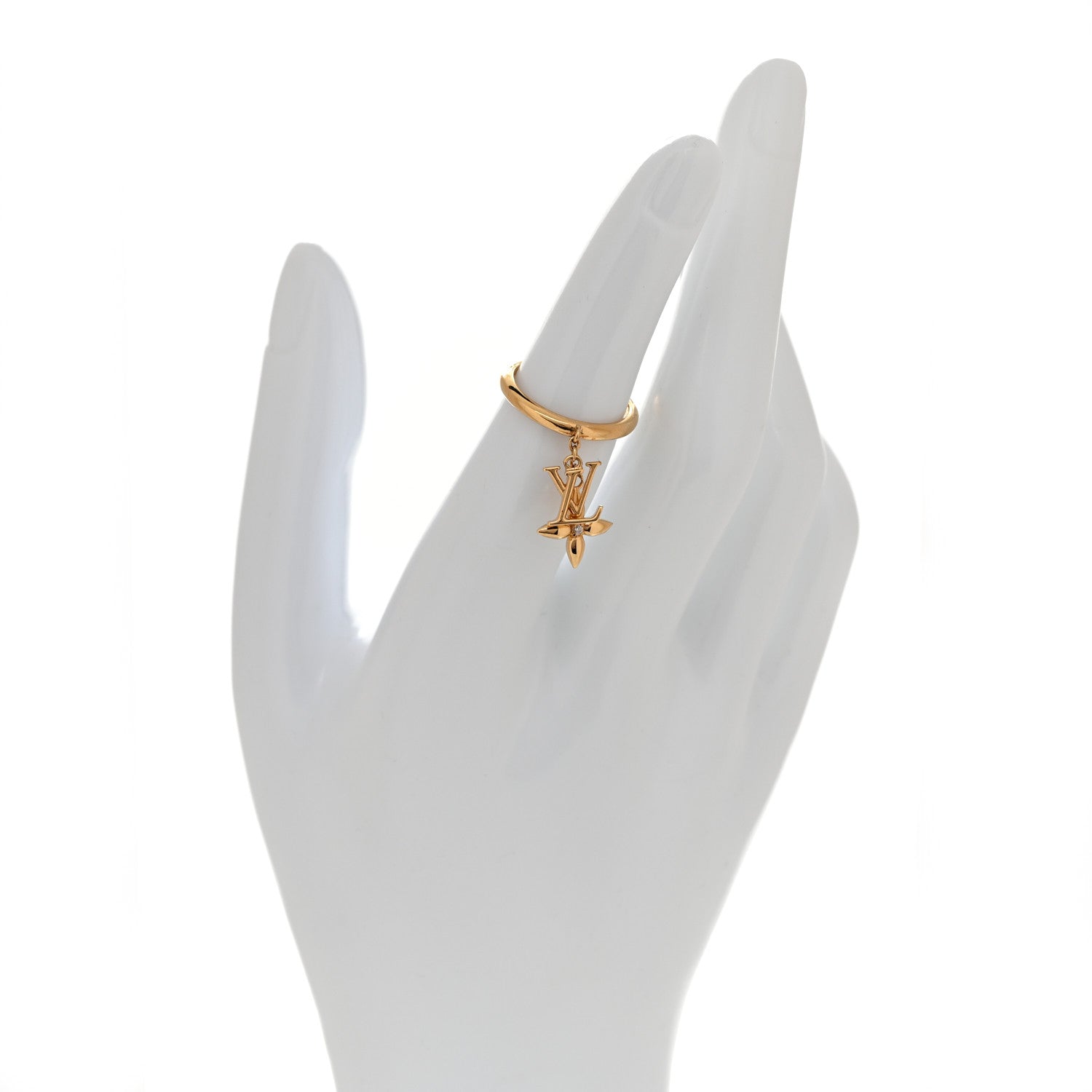 Louis Vuitton Louisette Signature Ring 49 5 Gold 2 of 6