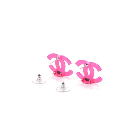 Chanel Enamel CC Earrings Pink 3 of 5