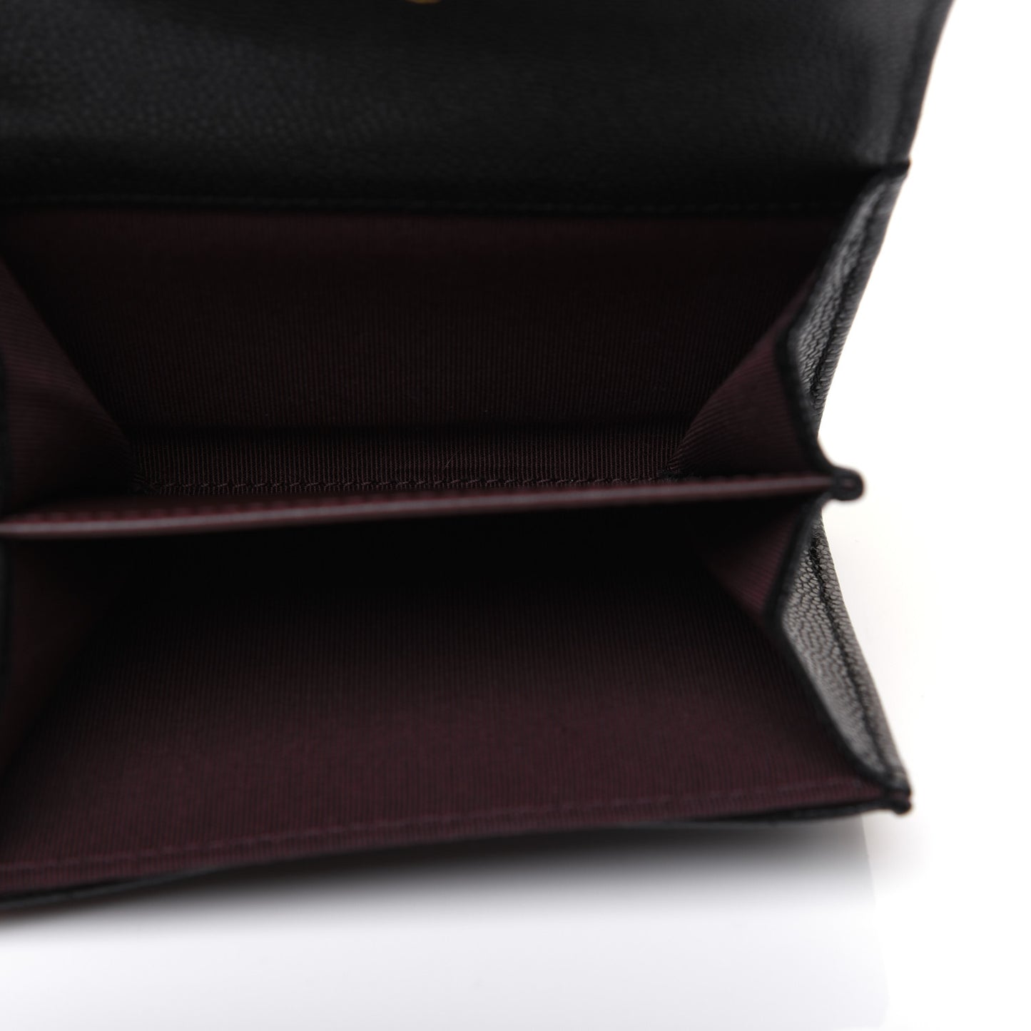 Caviar Quilted Flap Card Holder Chain Wristlet Black