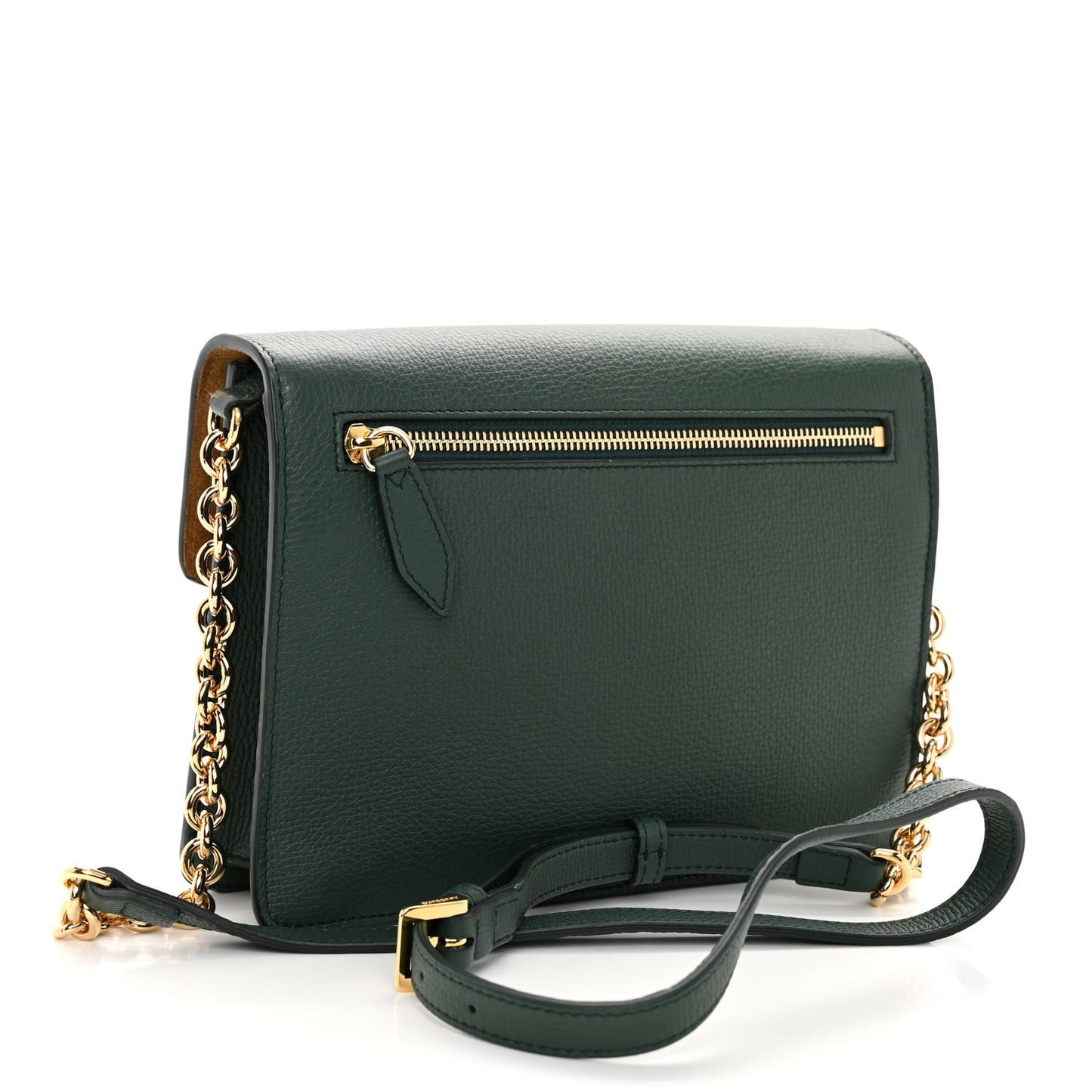 Derby Calfskin House Check Small Macken Crossbody Bag Bottle Green
