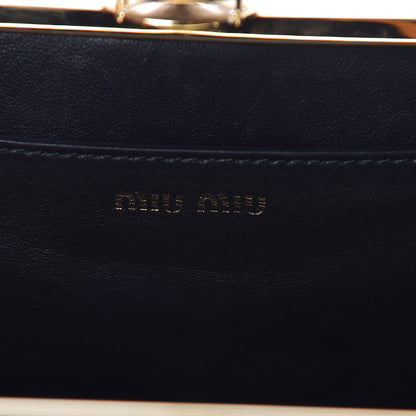 Miu Miu Calfskin Crocodile Embossed Crystal Embellished Solitaire Bag Black 8 of 9