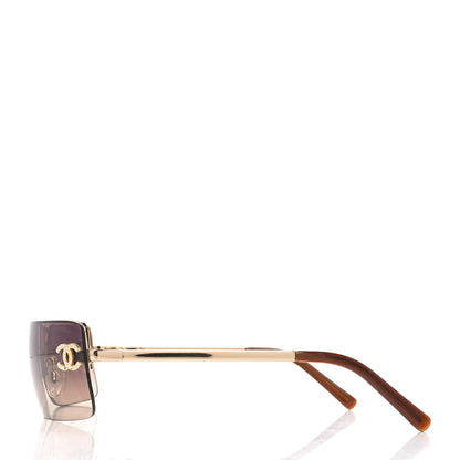 Chanel Crystal CC Logo Sunglasses 4104-B Gold 3 of 6