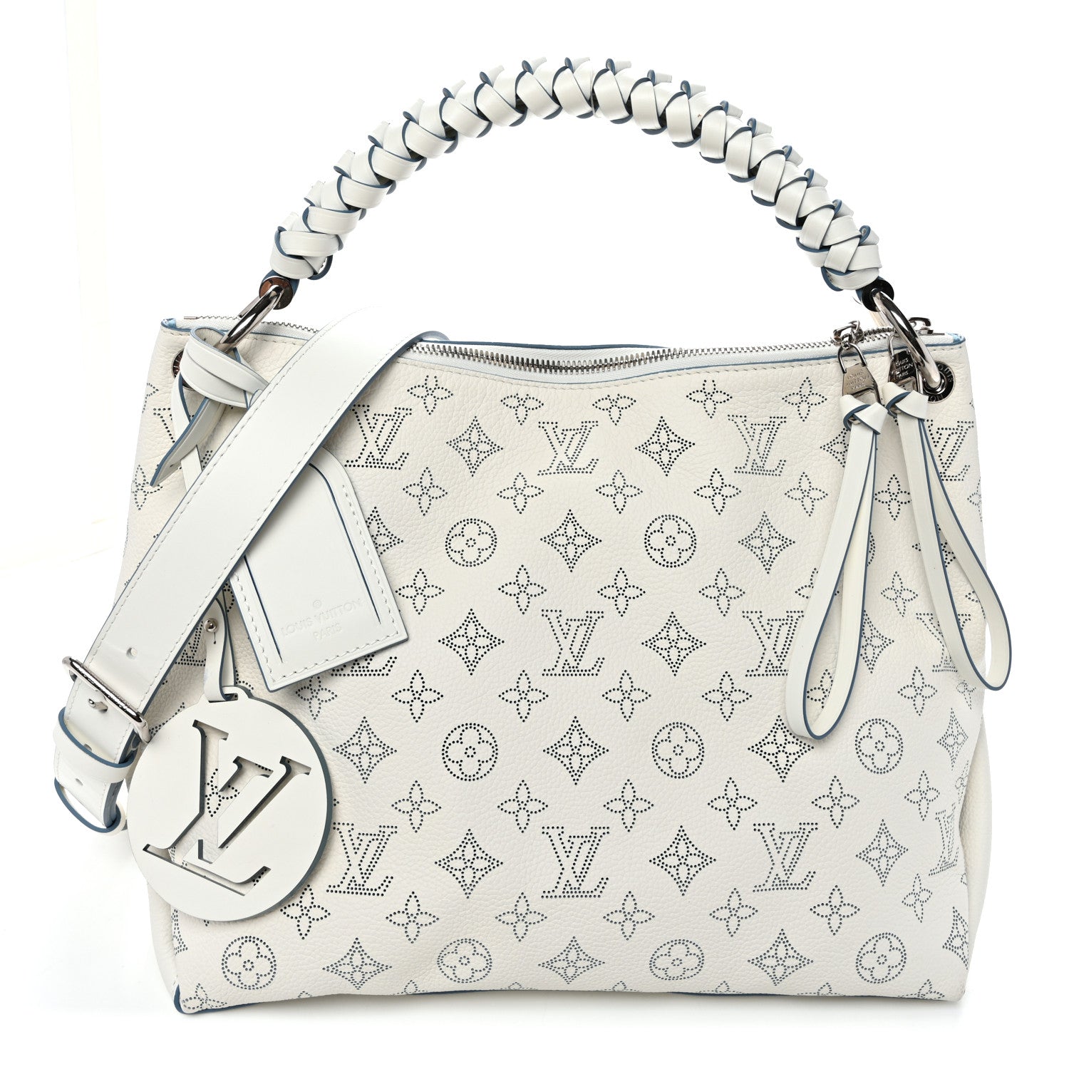 Louis Vuitton Mahina Beaubourg Hobo MM Snow Orage Blue 1 of 11