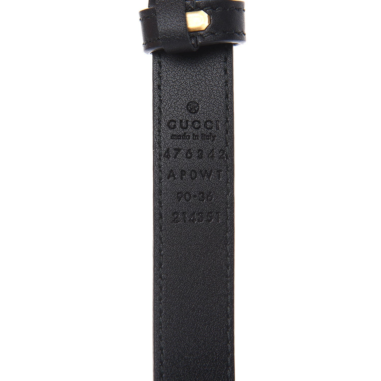 Gucci Calfskin Pearl Double G 20mm Belt 90 36 Black Cream 4 of 6