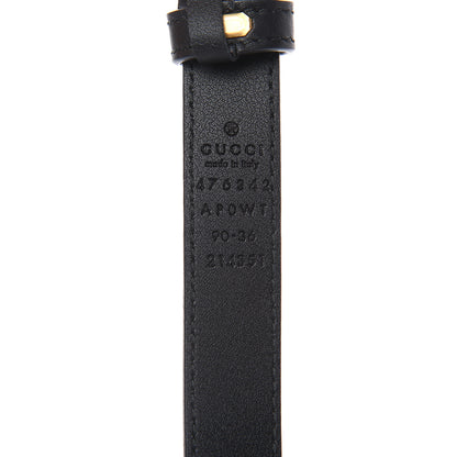 Gucci Calfskin Pearl Double G 20mm Belt 90 36 Black Cream 4 of 6