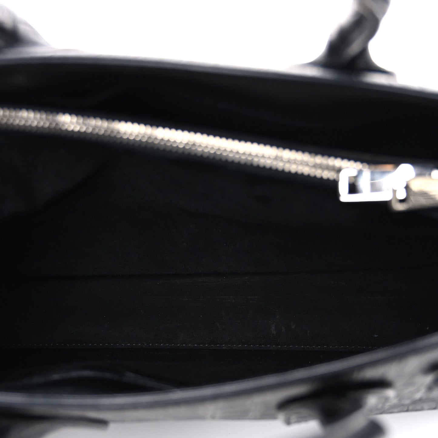 Calfskin Crocodile Embossed Small Sac de Jour Black