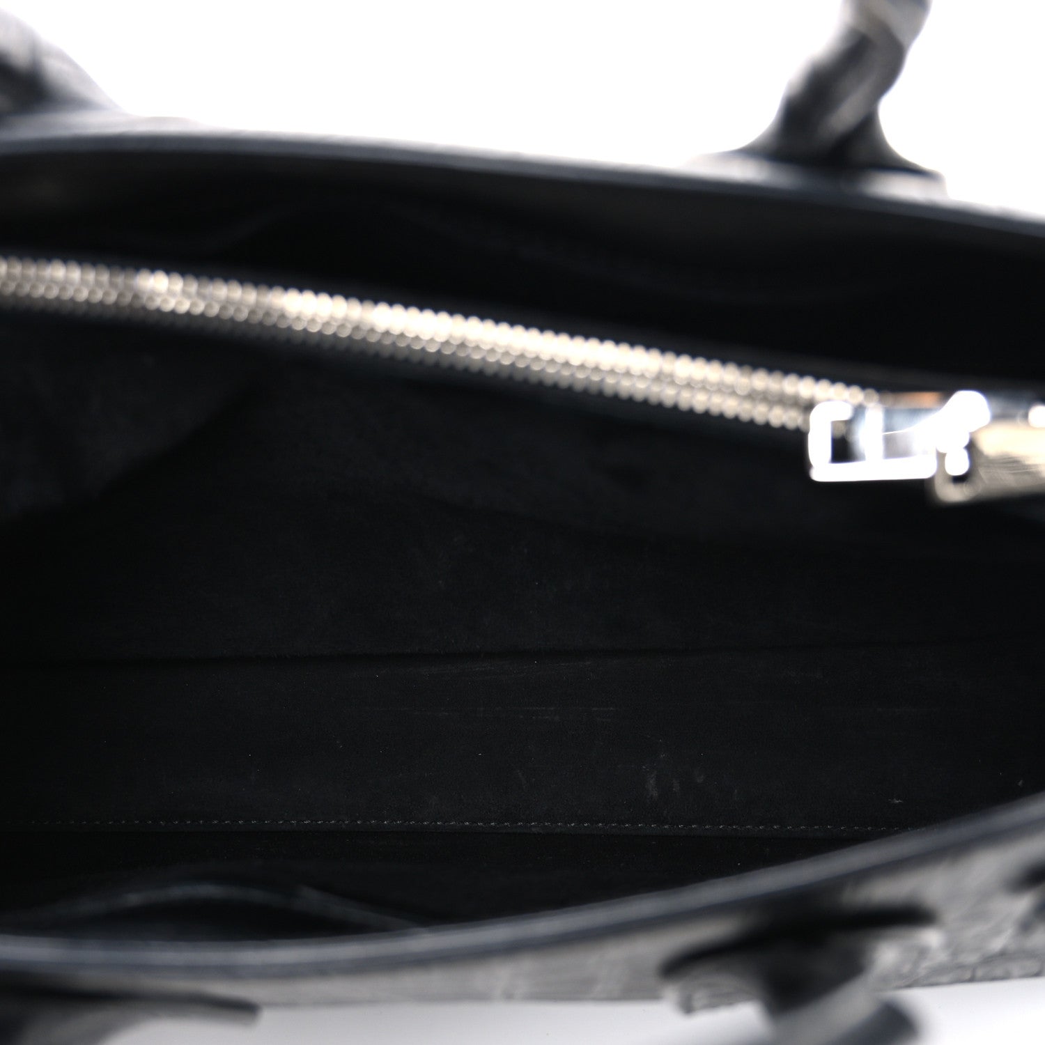 Saint Laurent Calfskin Crocodile Embossed Small Sac de Jour Black 5 of 10