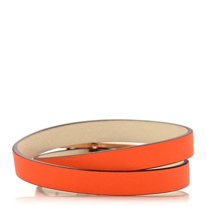 Hermes Swift Behapi Double Tour Bracelet T3 Orange Minium Nata 3 of 4