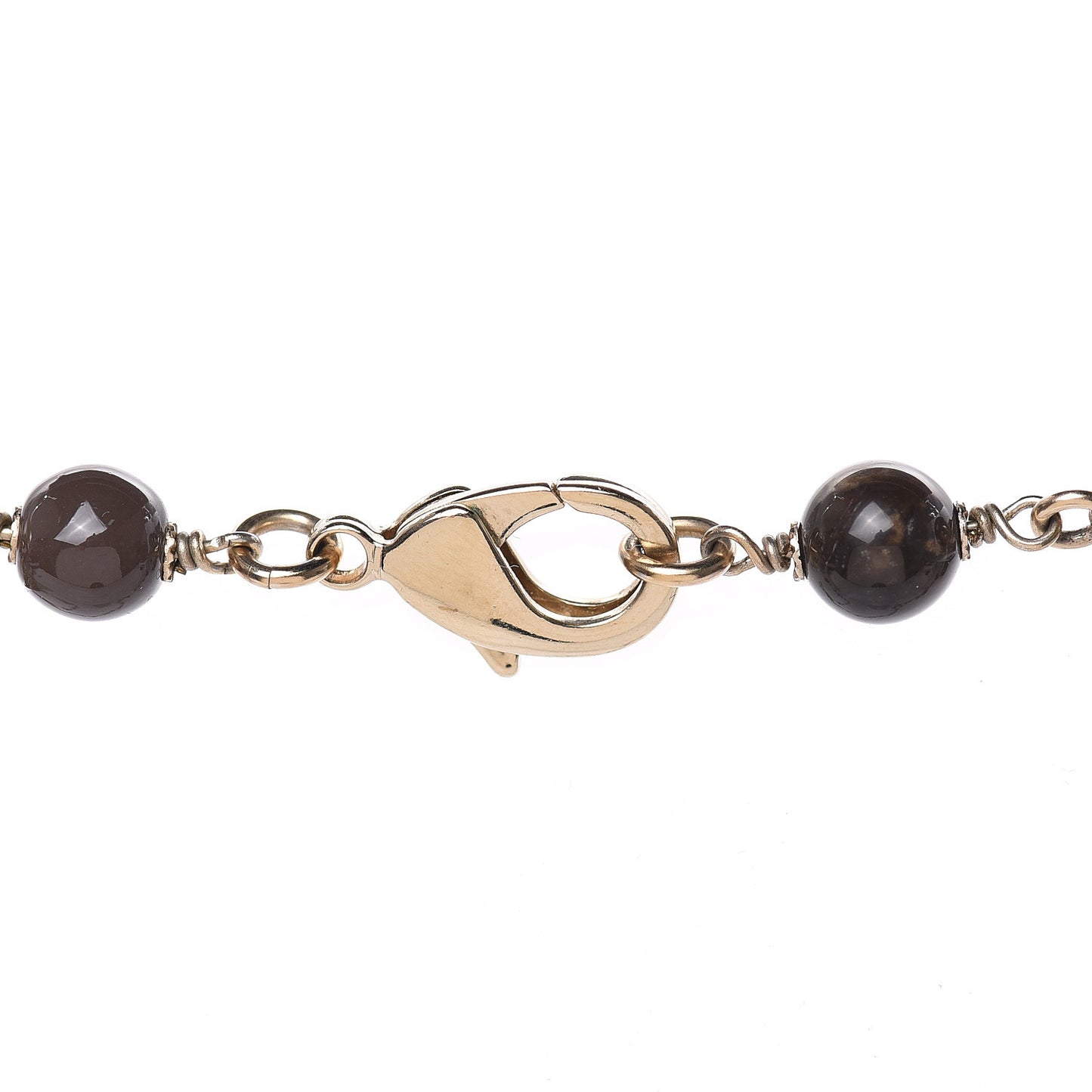 Pearl Crystal Bead CC Long Necklace Black