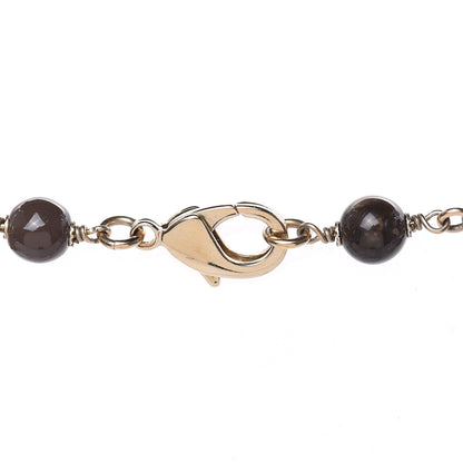 Chanel Pearl Crystal Bead CC Long Necklace Black 4 of 4