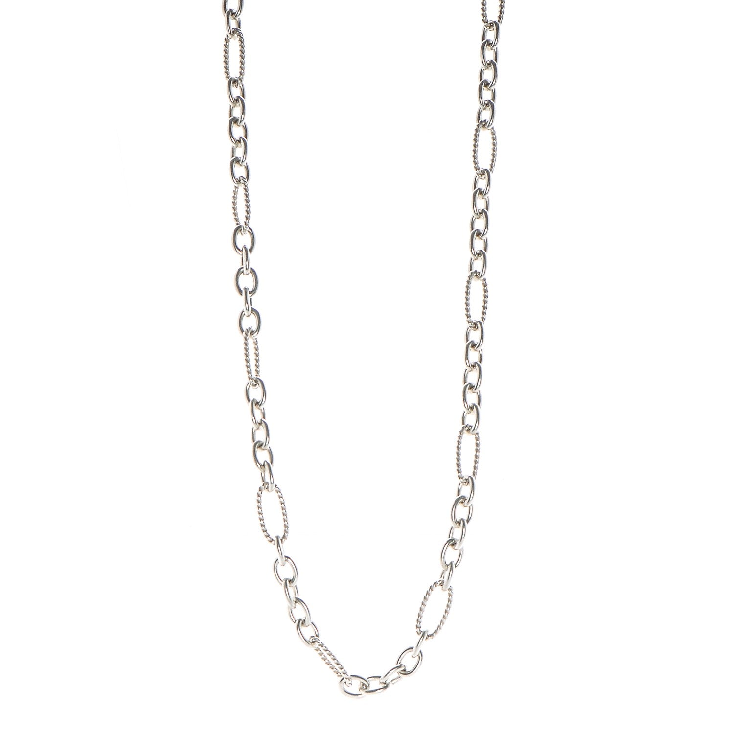 David Yurman Sterling Silver Figaro Chain Necklace 1 of 6