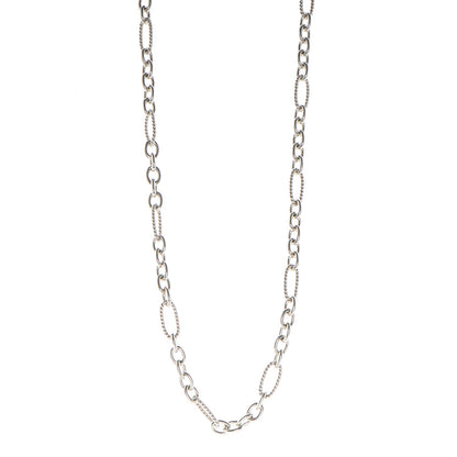 David Yurman Sterling Silver Figaro Chain Necklace 1 of 6