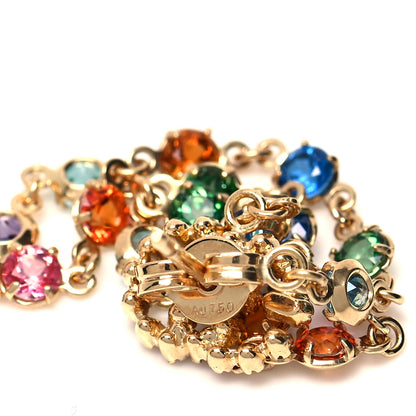 Gucci 18K Yellow Gold Tsavorite Topaz Sapphire Citrine Amethyst Running GG Long Earrings 4 of 5