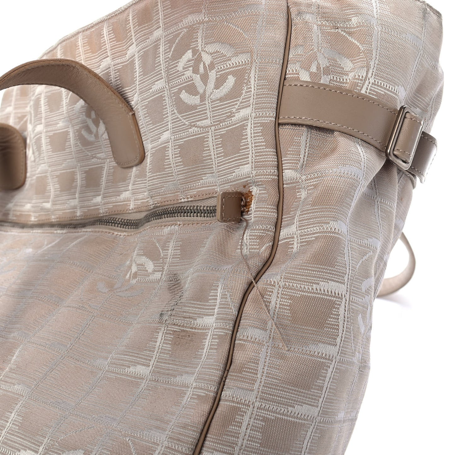Metallic Nylon Travel Tote Beige