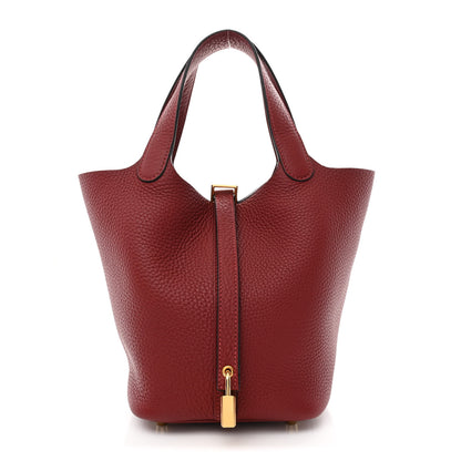 Hermes Taurillon Clemence Picotin Lock 18 PM Rouge H 1 of 11
