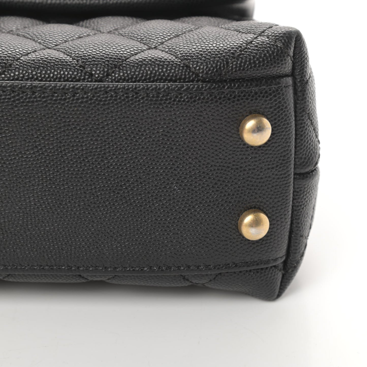 Caviar Quilted Mini Coco Handle Flap Black